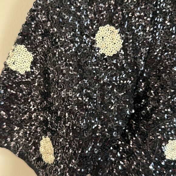 J. Crew Polka-Dot Sequin Short-Sleeve Top XS - Picture 3 of 5